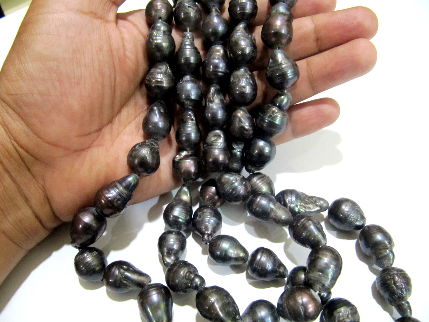 Natural Black Pearl Baroque Shape Beads Genuine Nugget Shape Fresh Water Pearl Beads Size 15 to 20mm approx. Strand 15-16 inch long