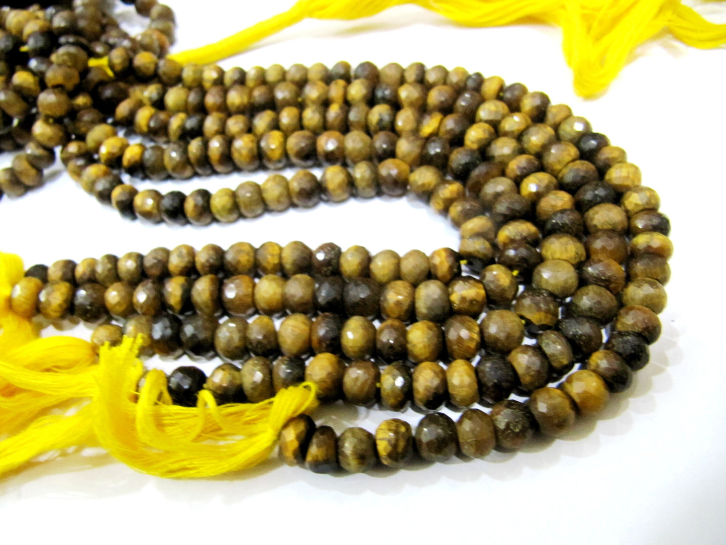 Natural Genuine Tiger Eye Beads Rondelle Faceted Gemstone Beads Strand approx 8 inch long Sold per Strand Jewelry making beads