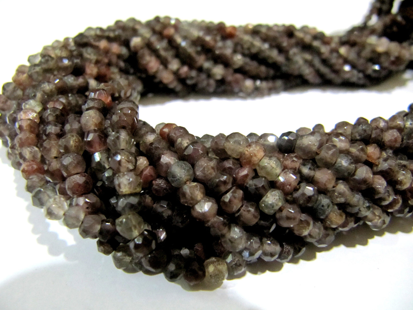 Natural Spessartite Garnet Rondelle Faceted 3.5mm to 4mm size Beads Semi Precious Micro faceted Beads Strands 13 to 14 inches Long