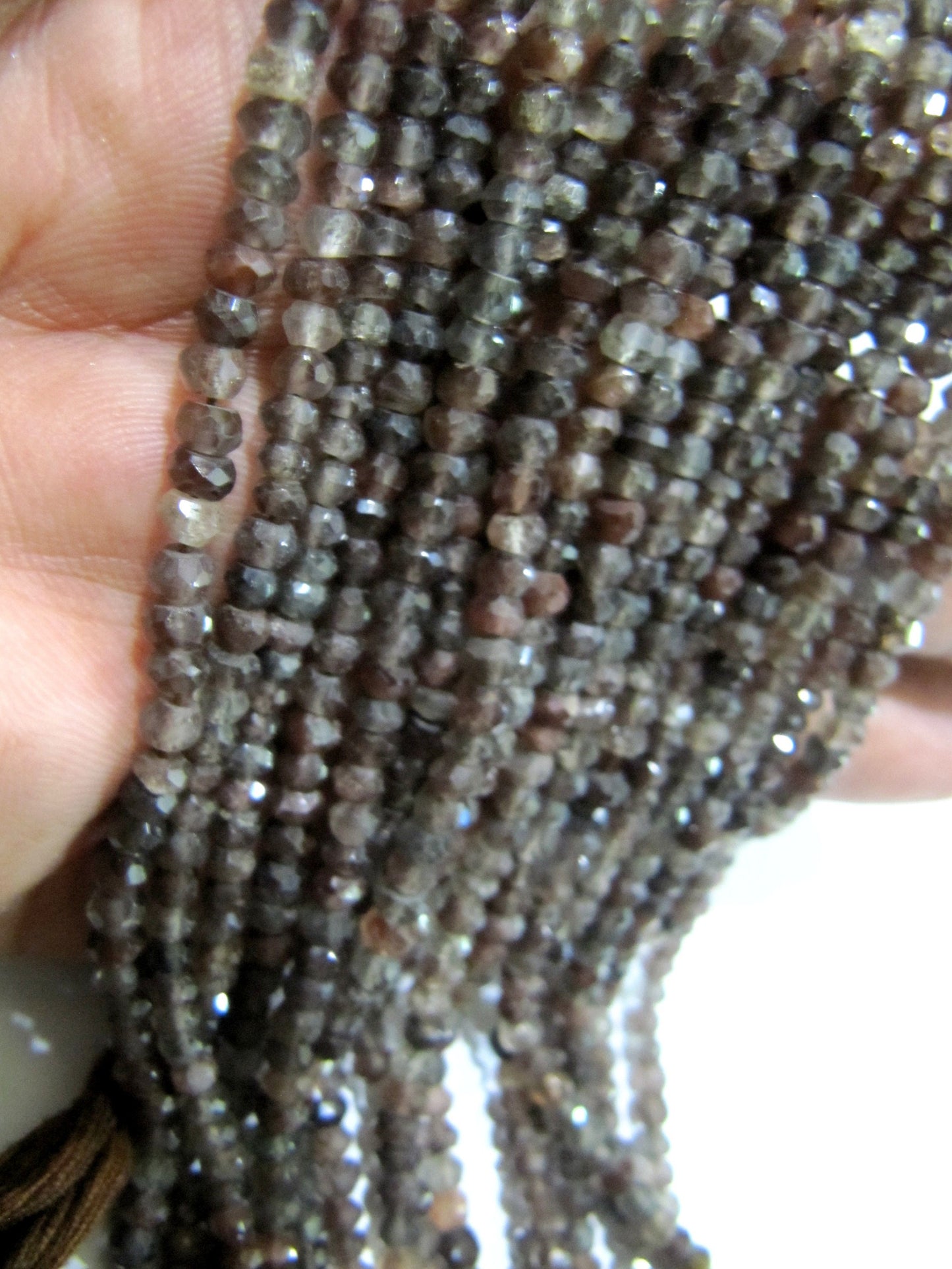 Natural Spessartite Garnet Rondelle Faceted 3.5mm to 4mm size Beads Semi Precious Micro faceted Beads Strands 13 to 14 inches Long