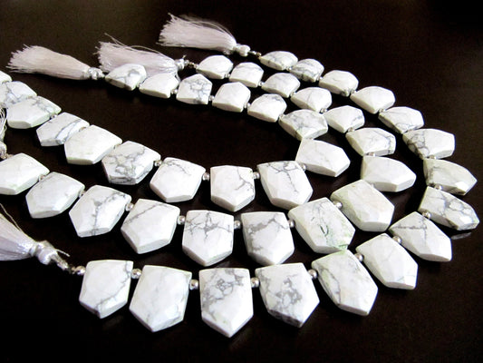 Natural Howlite Pencil Pyramid Shape Briolette 13X18mm beads Jewelry Making Gemstone Beads Strand 10 inches Long Wholesale Price