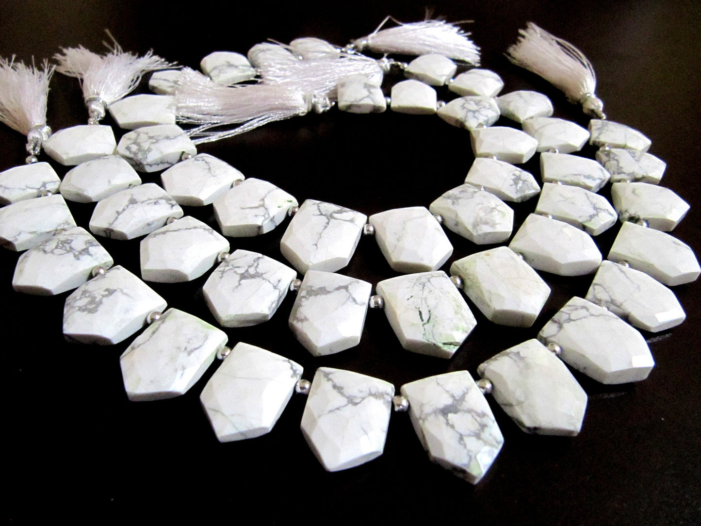 Natural Howlite Pencil Pyramid Shape Briolette 13X18mm beads Jewelry Making Gemstone Beads Strand 10 inches Long Wholesale Price