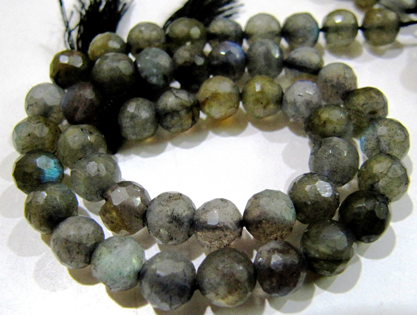 Natural Labradorite Round Ball Shape  Faceted 7mm Beads Strands 10 inches Long Top Quality Jewelry making Gemstone Beads