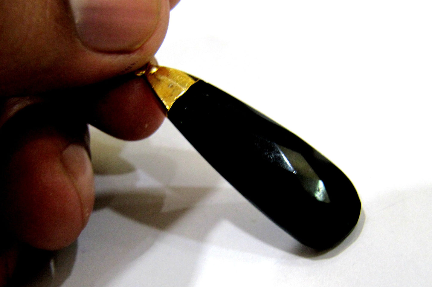 Hydro Quartz Pear Shape Briolette Connectors Charms with Gold Electroplated Cap  Size Approx. 1.5 inches Single Loop Choose the Color