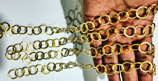 Gold Plated Big & Thick Round 15mm  Link Chain Sold Per Foot Jewellery Making Wholesale Rate Chains 20 Kt Gold Filled Jewelry Chain