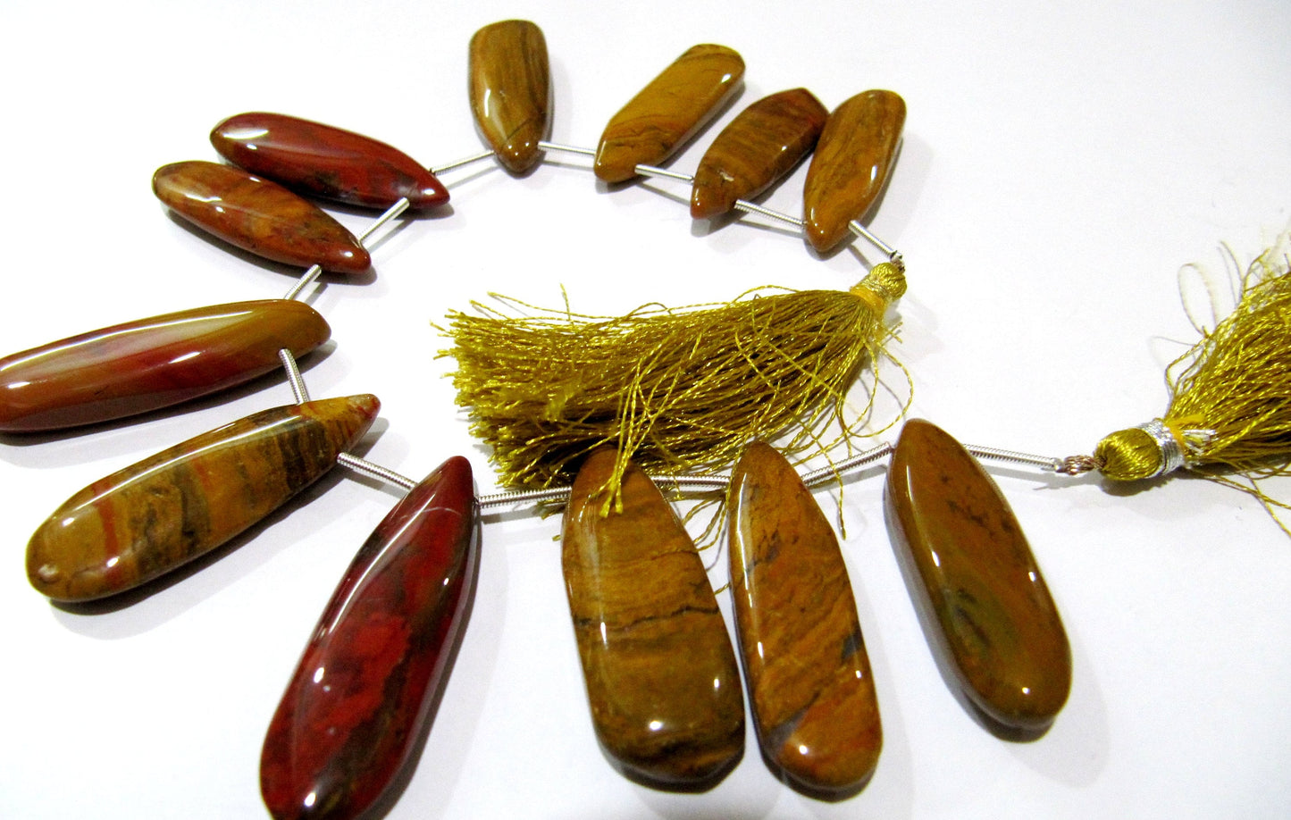 Natural Camel Agate Pear Shape Plain Smooth Briolette beads 10x35mm To 13x40mm Graduated Jewelry Making Beads Strand 8 Inches Long
