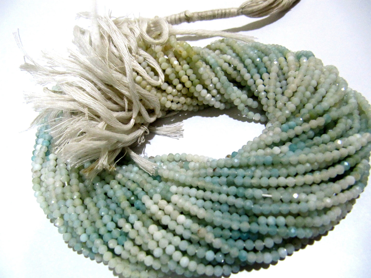 Natural Amazonite Gemstone Round Faceted Beads Size 2.5mm to 3mm Shaded Beads Strand 13 Inch Long Sold Per Strand Wholesale Prices