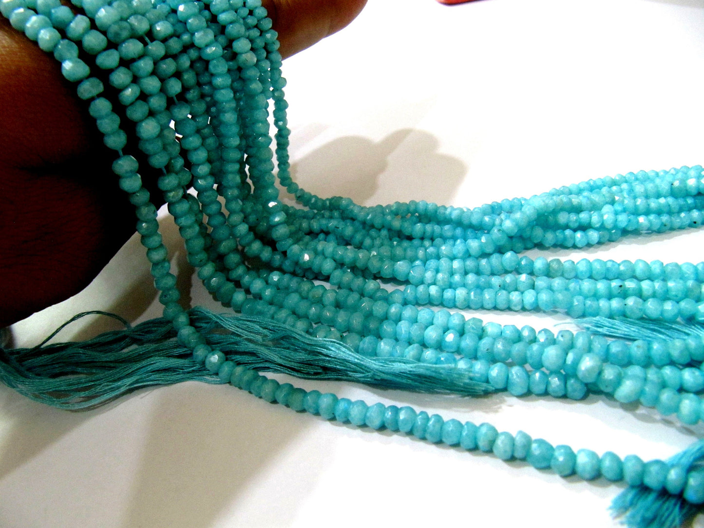 Natural Blue Opal 4-5mm Rondelle Faceted Gemstone Beads Strand 13 inches long  Semi Precious Beads Sold Per Strand Wholesale Prices