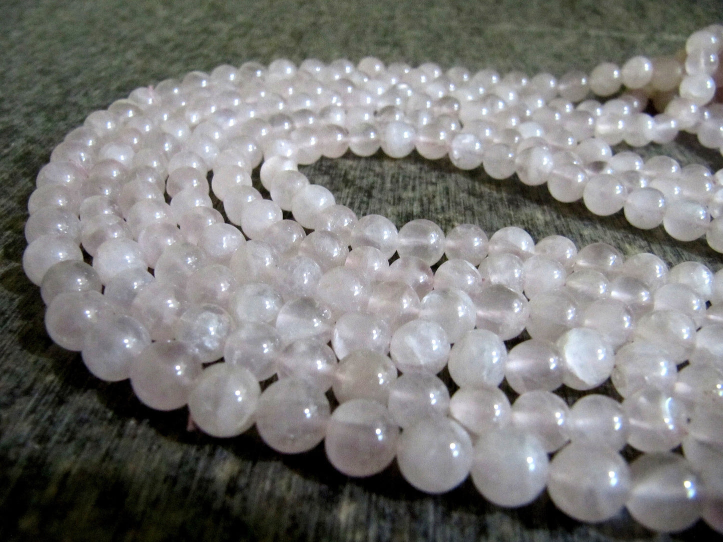 Natural Genuine Rose Quartz Round Ball Shape Plain Smooth 5 to 8mm Beads Strand 13 inch Long Pink Color Beads Jewelry Making Sold Per Strand