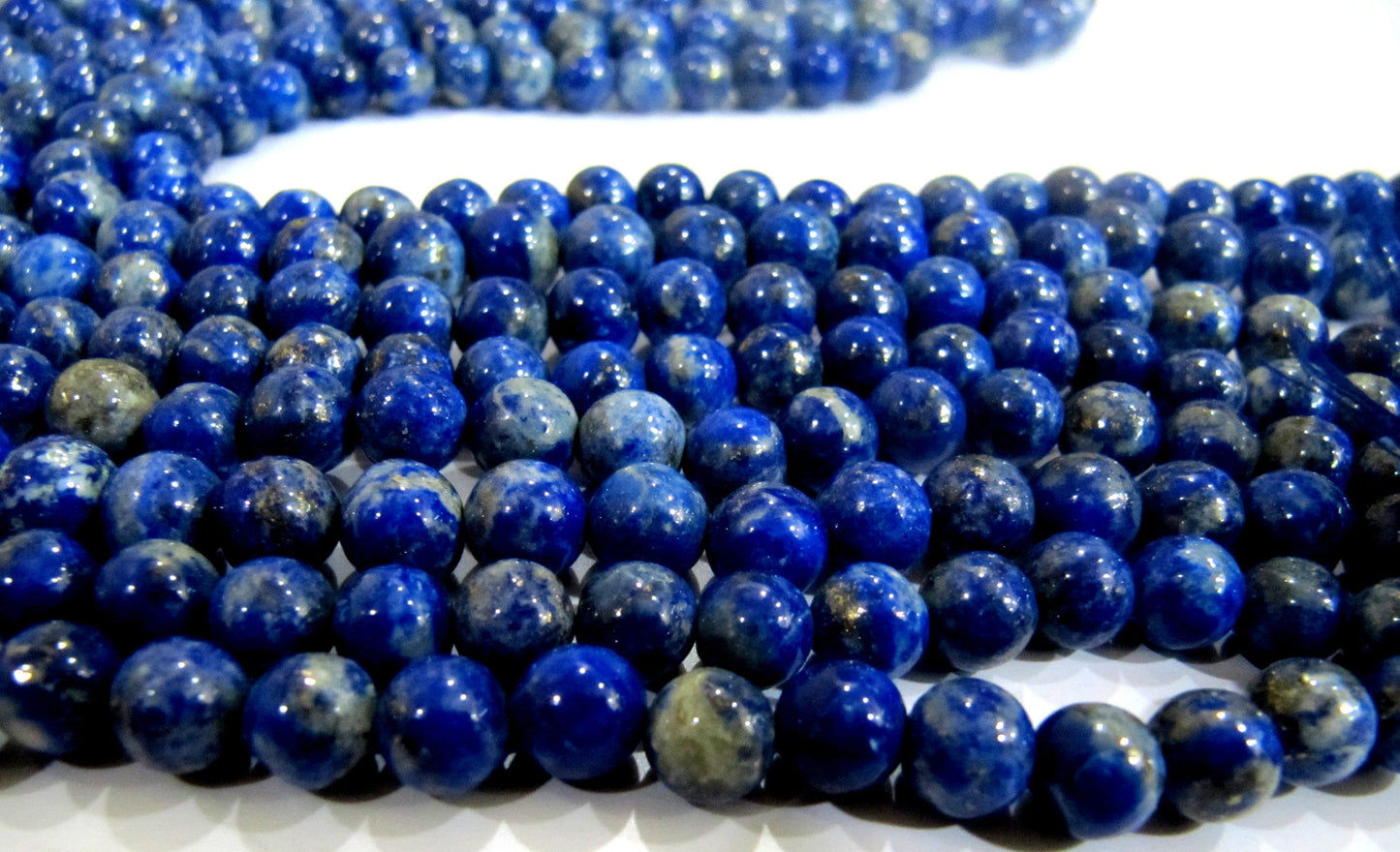 Natural Lapis Lazuli Round Ball Shape Plain Smooth 7mm Beads Strand 13 inches long Blue Color Beads For Jewelry Making Sold Per Strand
