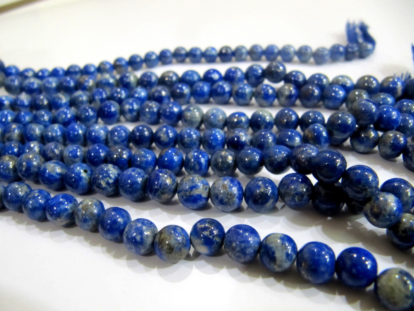 Natural Lapis Lazuli Round Ball Shape Plain Smooth 7mm Beads Strand 13 inches long Blue Color Beads For Jewelry Making Sold Per Strand