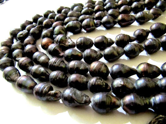 Natural Black Pearl Baroque Shape Beads Genuine Nugget Shape Fresh Water Pearl Beads Size 15 to 20mm approx. Strand 15-16 inch long