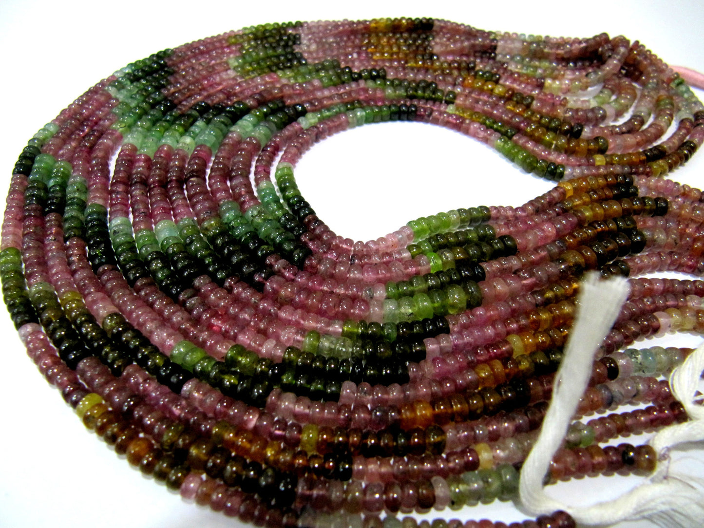 Natural Multi Tourmaline Rondelle Smooth Beads 5-6mm Sold per Strand of 13 Inches Long Watermelon Tourmaline Gemstone Strings