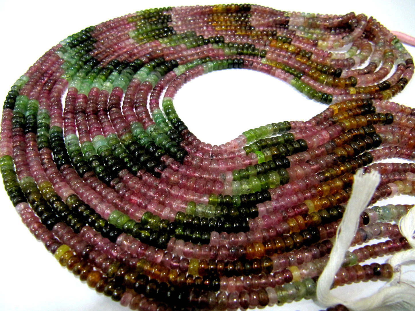 Natural Multi Tourmaline Rondelle Smooth Beads 5-6mm Sold per Strand of 13 Inches Long Watermelon Tourmaline Gemstone Strings