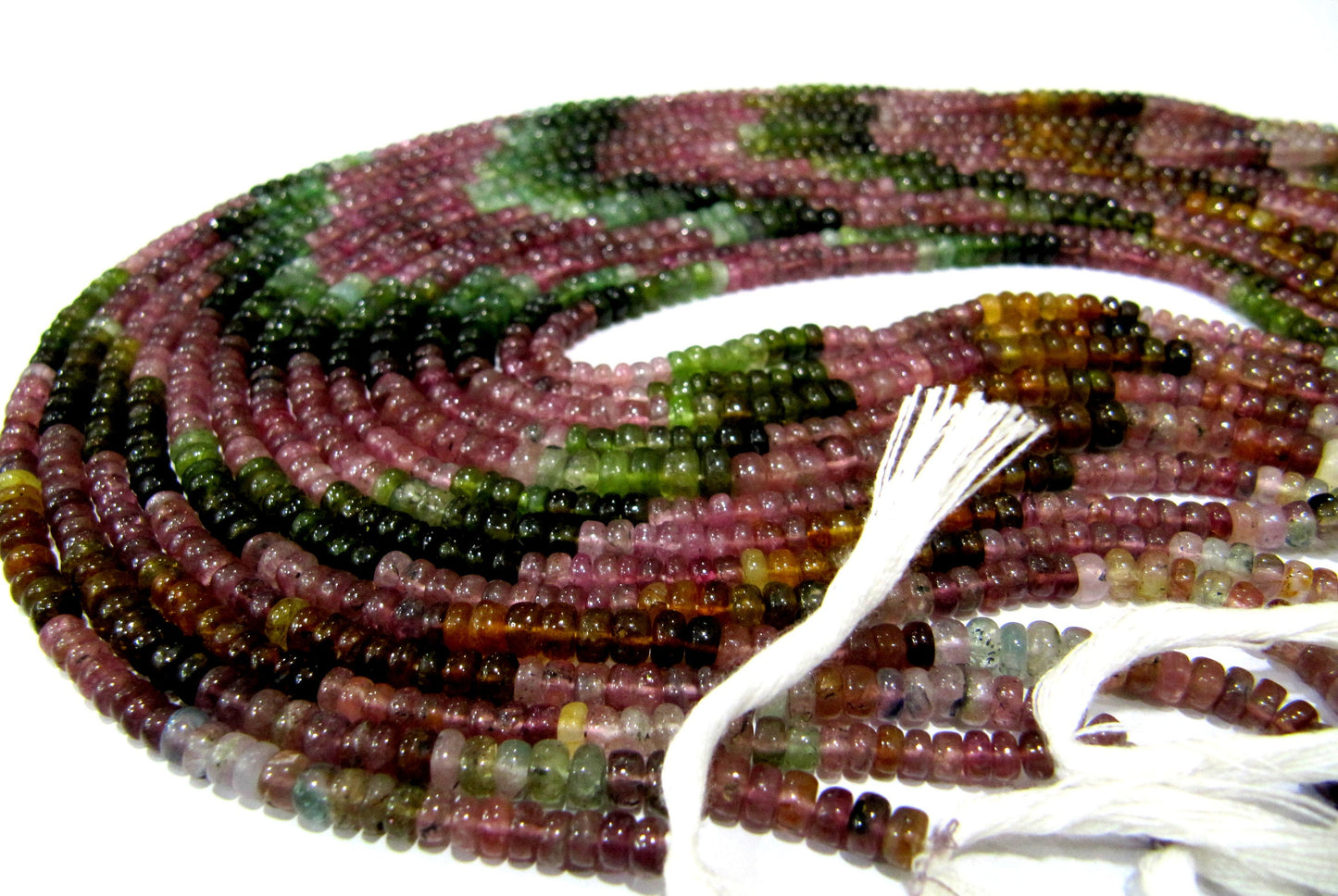 Natural Multi Tourmaline Rondelle Smooth Beads 5-6mm Sold per Strand of 13 Inches Long Watermelon Tourmaline Gemstone Strings