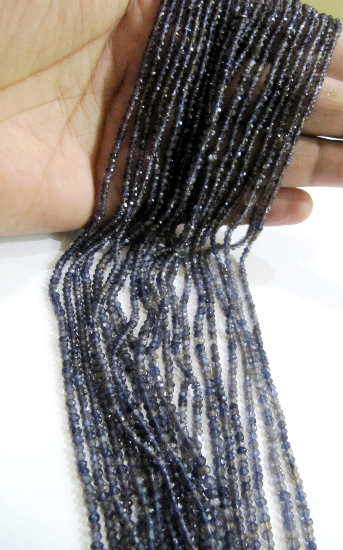 Natural Iolite Rondelle Faceted 3mm Gemstone beads Strand 13 inches long High Quality Beads Wholesale prices jewelry making gemstone