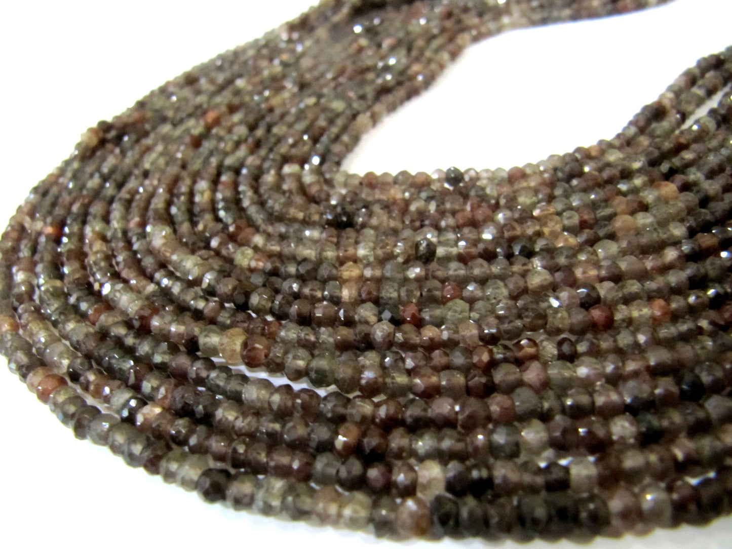 Natural Spessartite Garnet Rondelle Faceted 3.5mm to 4mm size Beads Semi Precious Micro faceted Beads Strands 13 to 14 inches Long