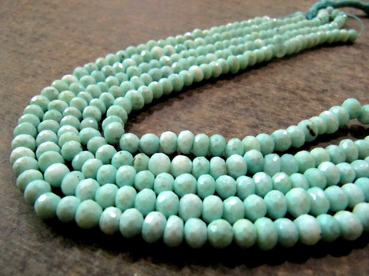 Natural Blue Opal 6-7mm Rondelle Faceted Gemstone Beads Strand 7 inches long  Semi Precious Beads Sold Per Strand Wholesale Prices