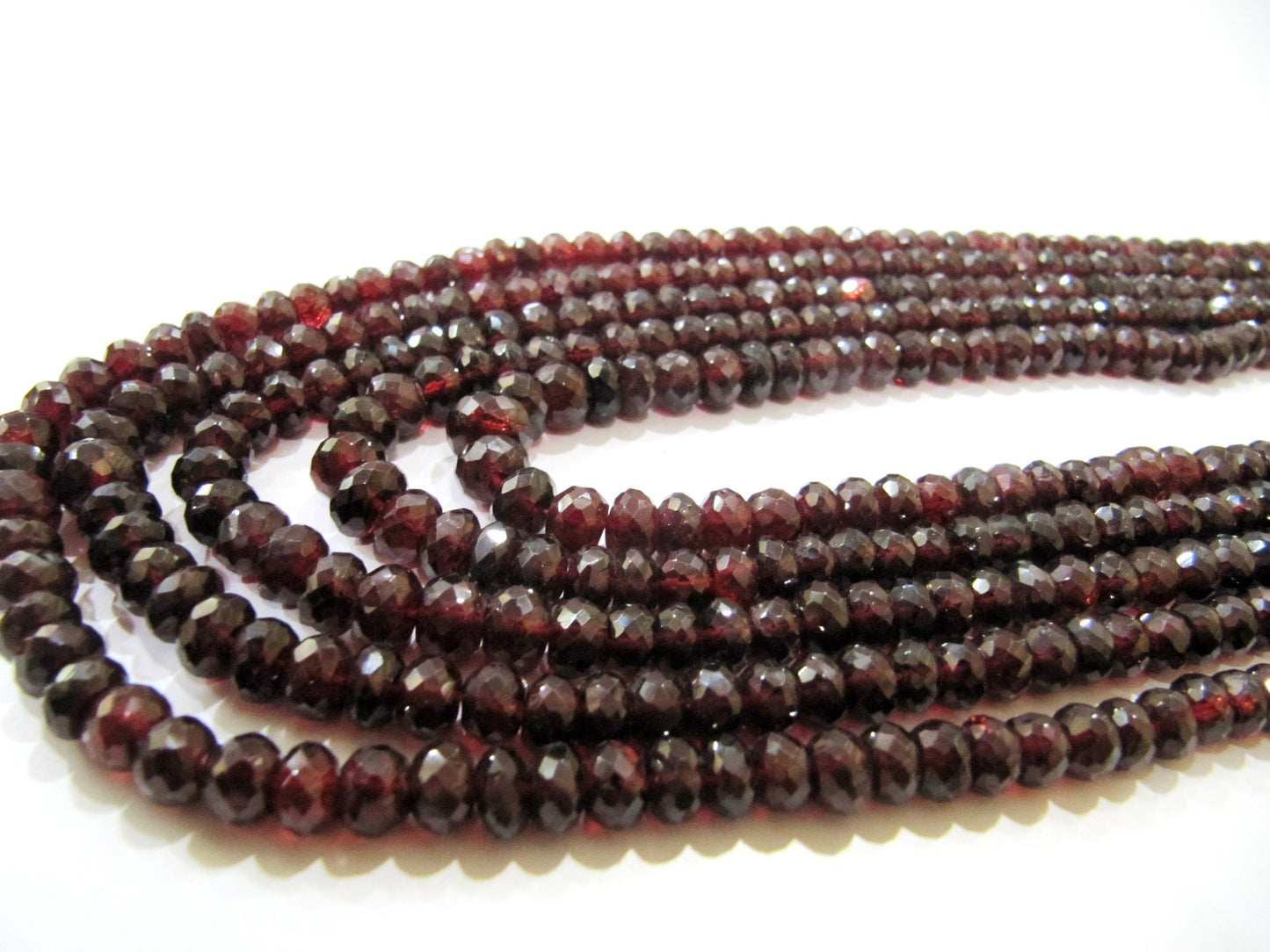Natural Mozambique Garnet Rondelle Faceted 5 to 7mm Beads Micro faceted Top Quality Beads Strands 10 inches Long Wholesale Prices