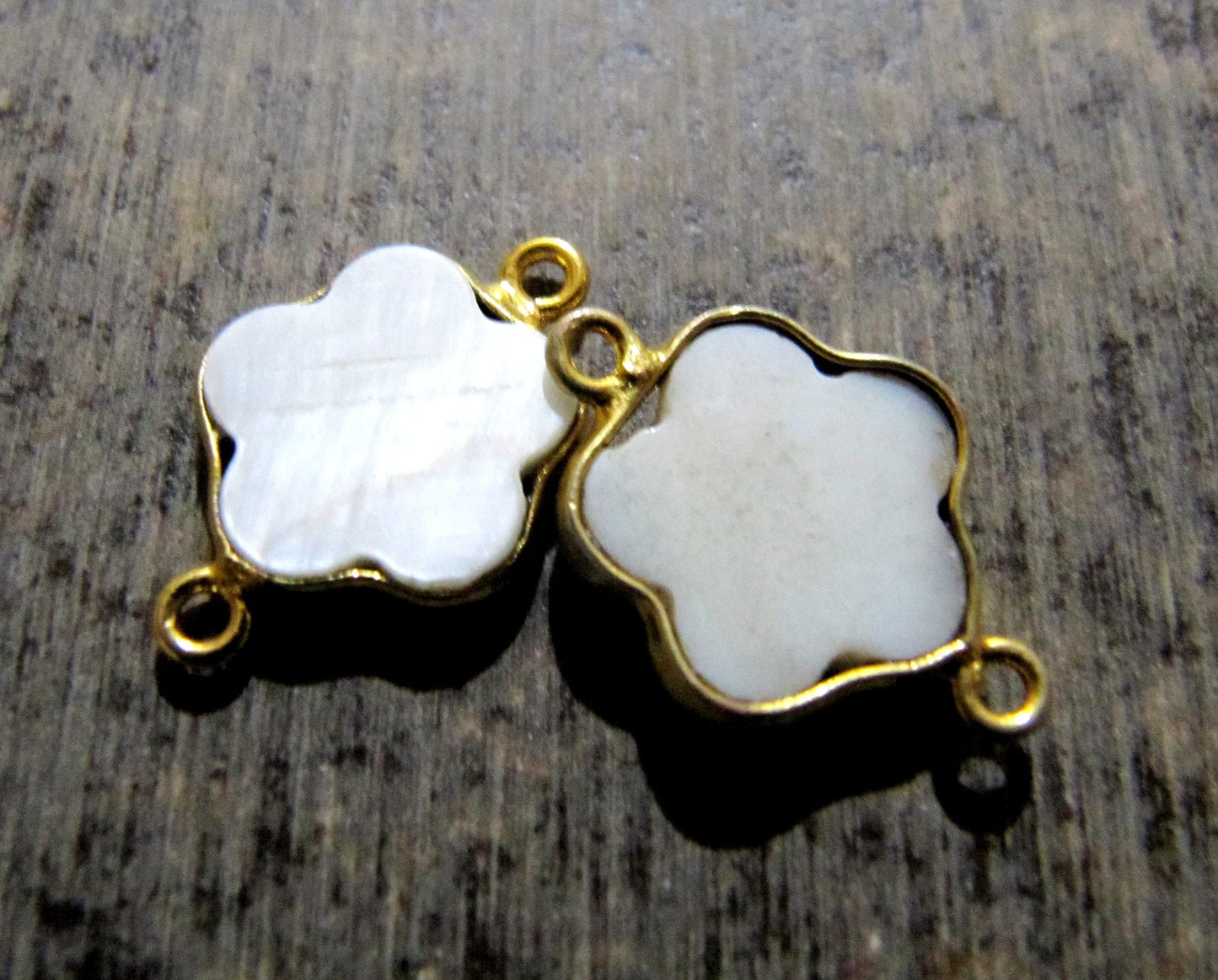 Natural Mother of Pearl Fancy Shape Briolette Double Loop Bezel Connector TopQuality Pearl Bezel For Jewelry Making Choose Shape and Plating