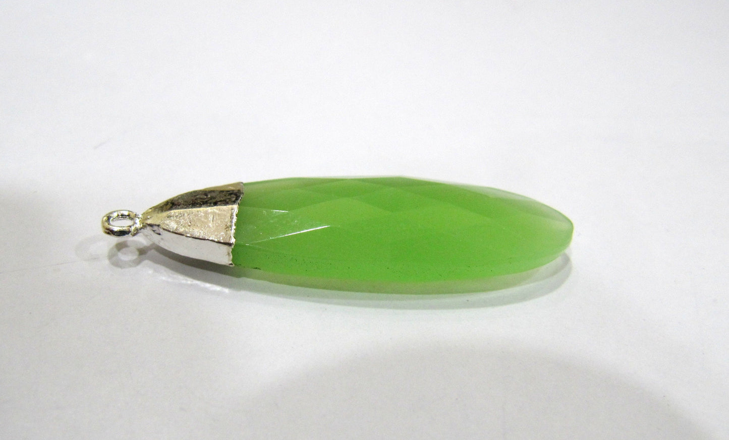 ON SALE Quartz Pear Shape Briolette  Pendant Connectors with Silver Electroplated Cap  around 1.5 inches Long Single Loop Choose the Color