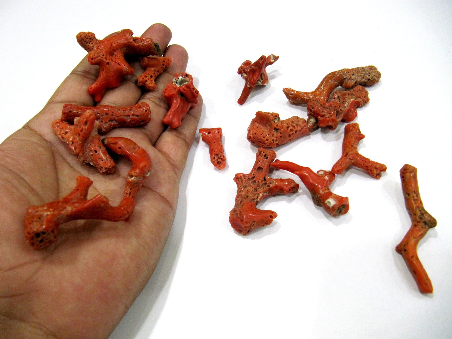 Natural Italian Coral Free Shape Nuggets 2 to 3 inches Long Coral Branch Birth Gemstone Sold per one piece Wholesale Prices