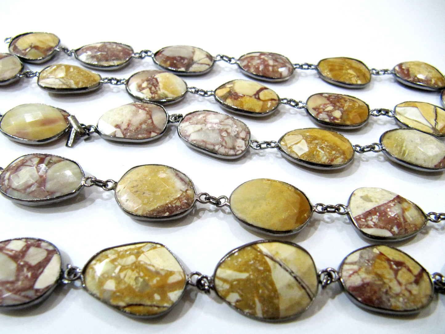 Natural Fancy Jasper Nugget Briolette Connector Chain Uneven Free Shape  15 to 20mm stones Sold Per Foot High Quality Beads Wholesale price