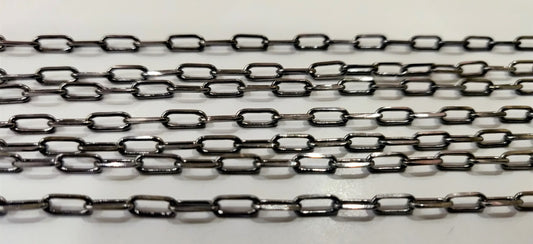 Black Plated Rectangle Link Chain Sold Per meter Jewellery Making Wholesale Rate Chains Gun Metal  Chains