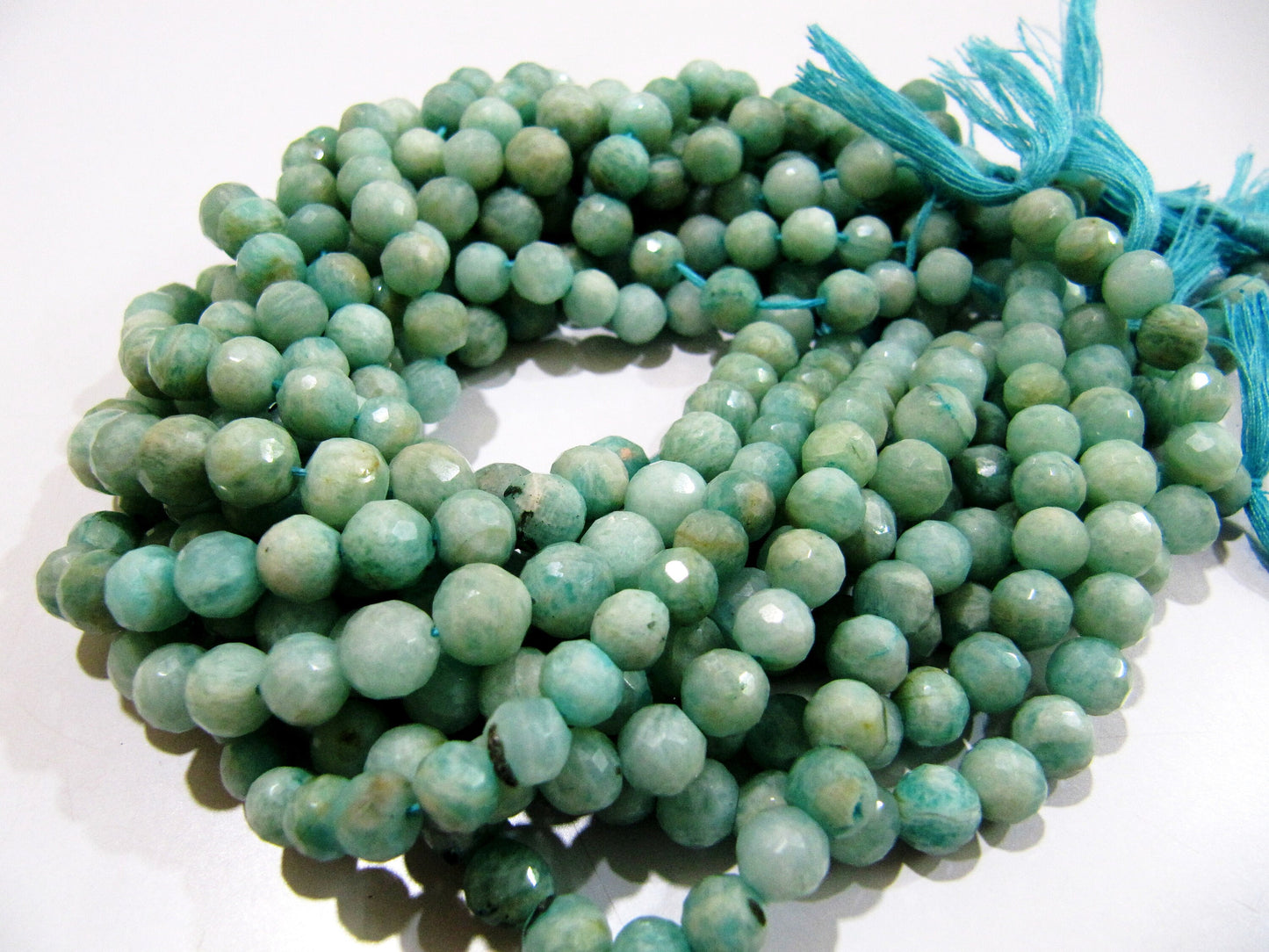 Natural Amazonite Round Faceted 7-8 mm Gemstone Beads Strand 10 inches long High Quality Wholesale Prices Jewelry making gemstone