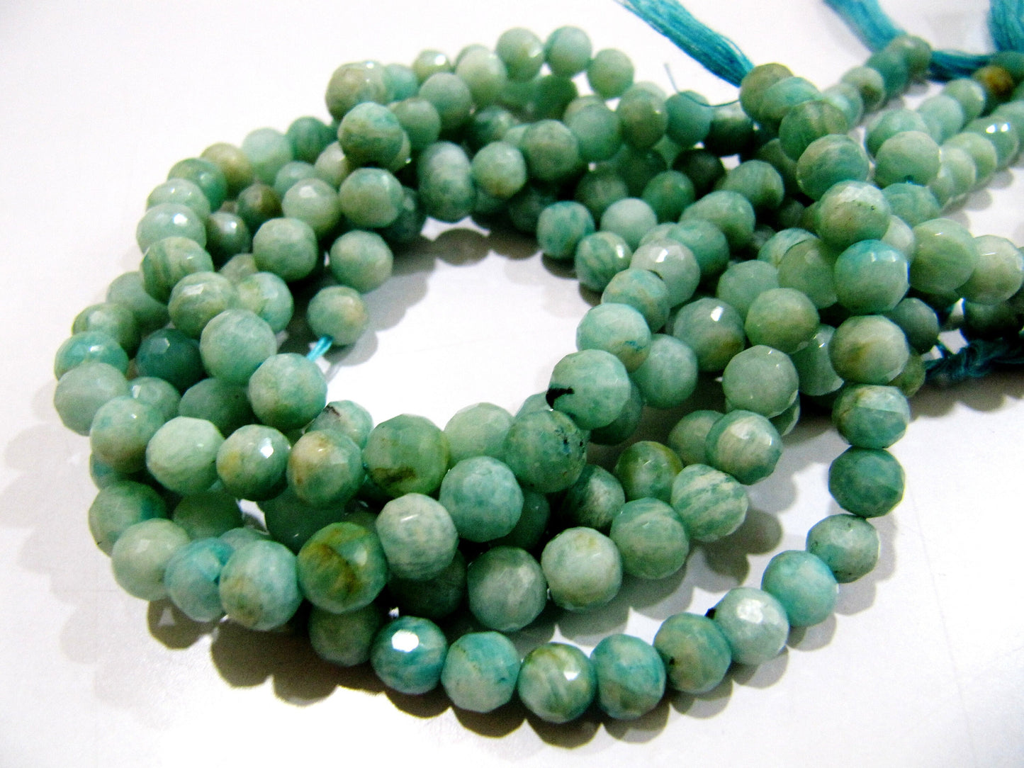 Natural Amazonite Round Faceted 7-8 mm Gemstone Beads Strand 10 inches long High Quality Wholesale Prices Jewelry making gemstone