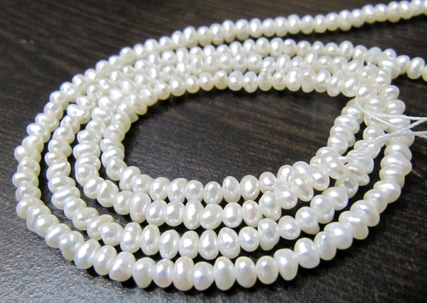 Natural Pearl Rondelle 3mm Beads sold per Strand 13 inch Birthstone Beads Jewelry Making Fresh Water Pearl Beads Wholesale prices