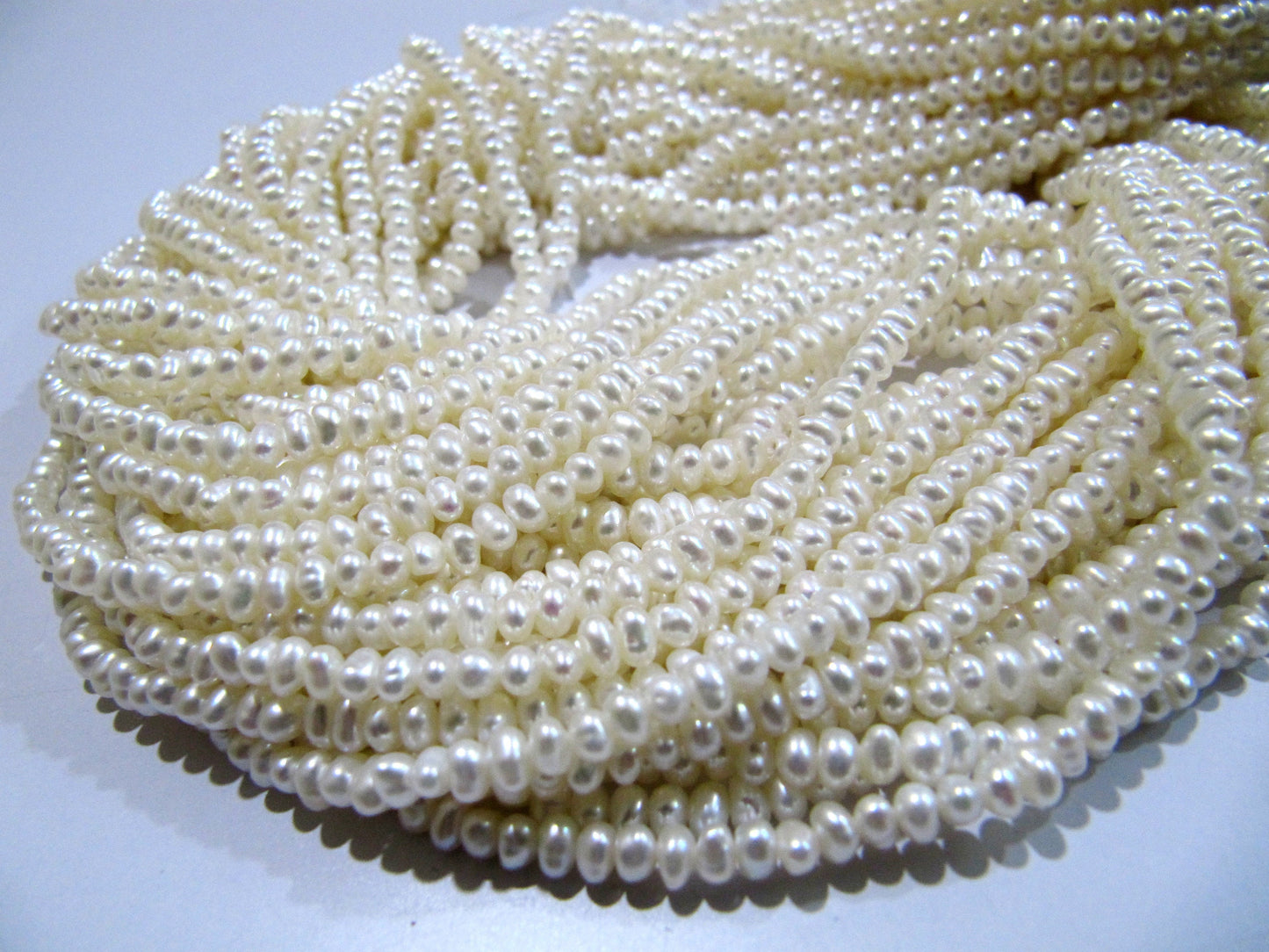Natural Pearl Rondelle 3mm Beads sold per Strand 13 inch Birthstone Beads Jewelry Making Fresh Water Pearl Beads Wholesale prices