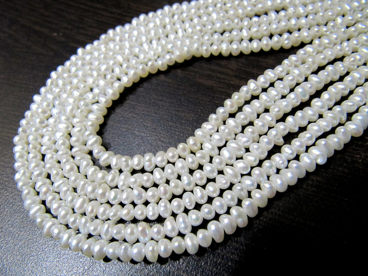 Natural Pearl Rondelle 3mm Beads sold per Strand 13 inch Birthstone Beads Jewelry Making Fresh Water Pearl Beads Wholesale prices