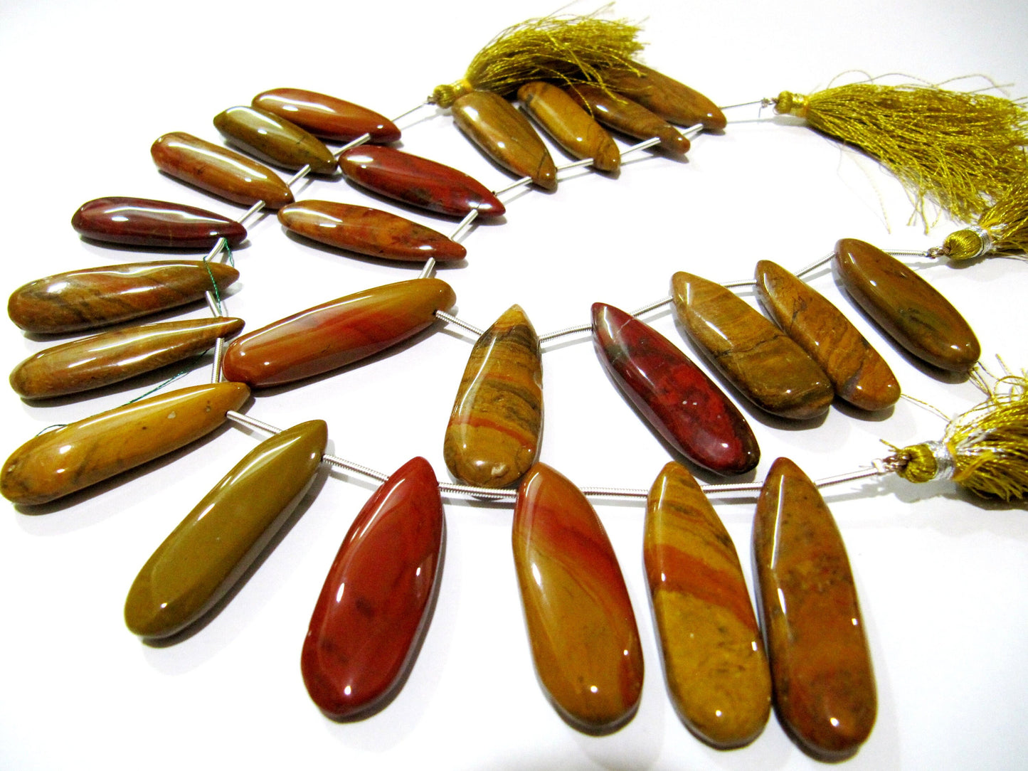 Natural Camel Agate Pear Shape Plain Smooth Briolette beads 10x35mm To 13x40mm Graduated Jewelry Making Beads Strand 8 Inches Long