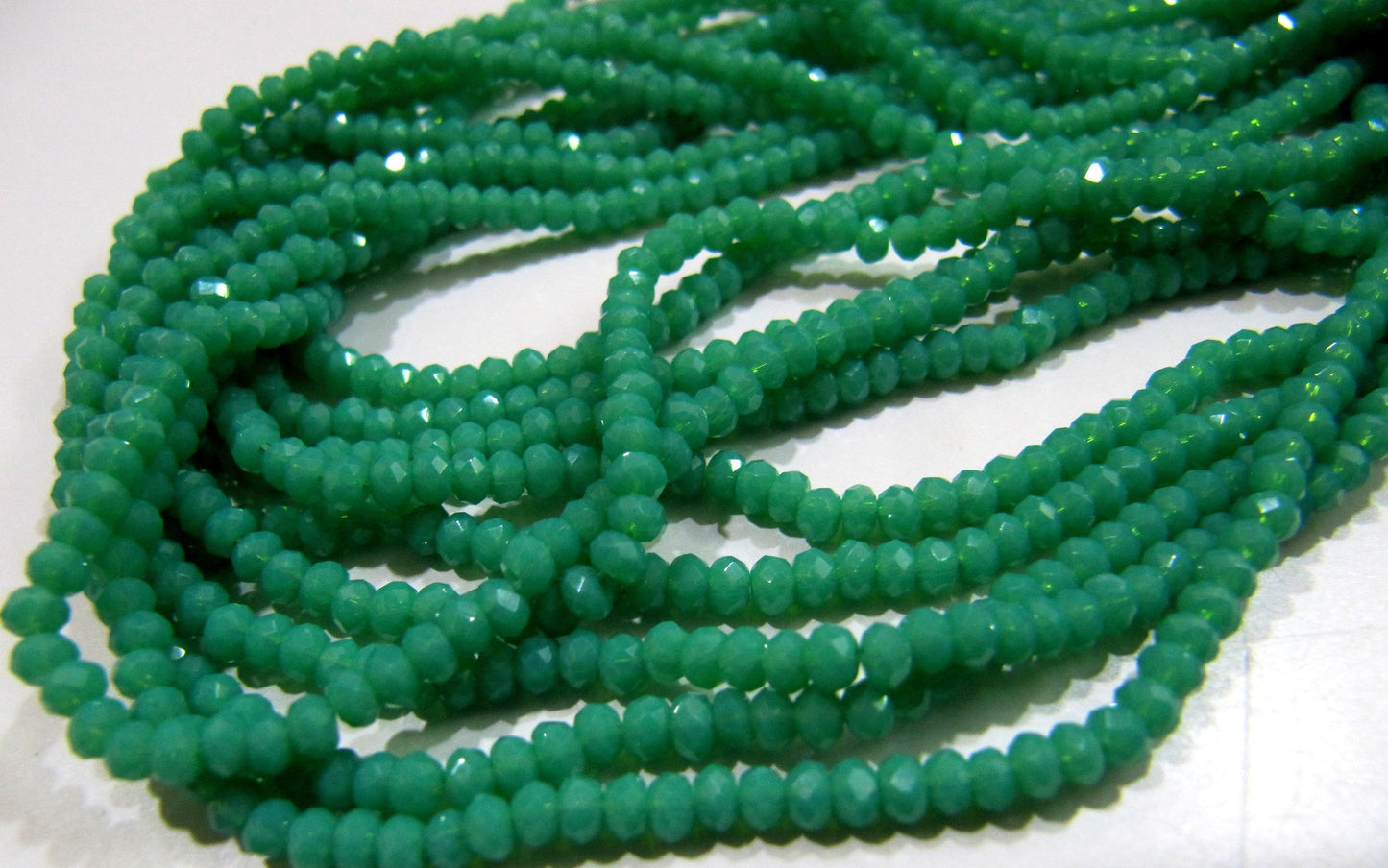 Green Amazonite Hydro quartz Rondelle Micro Faceted 3mm Beads Strand 16 inches long approx. 200 Beads per Strand Wholesale Prices