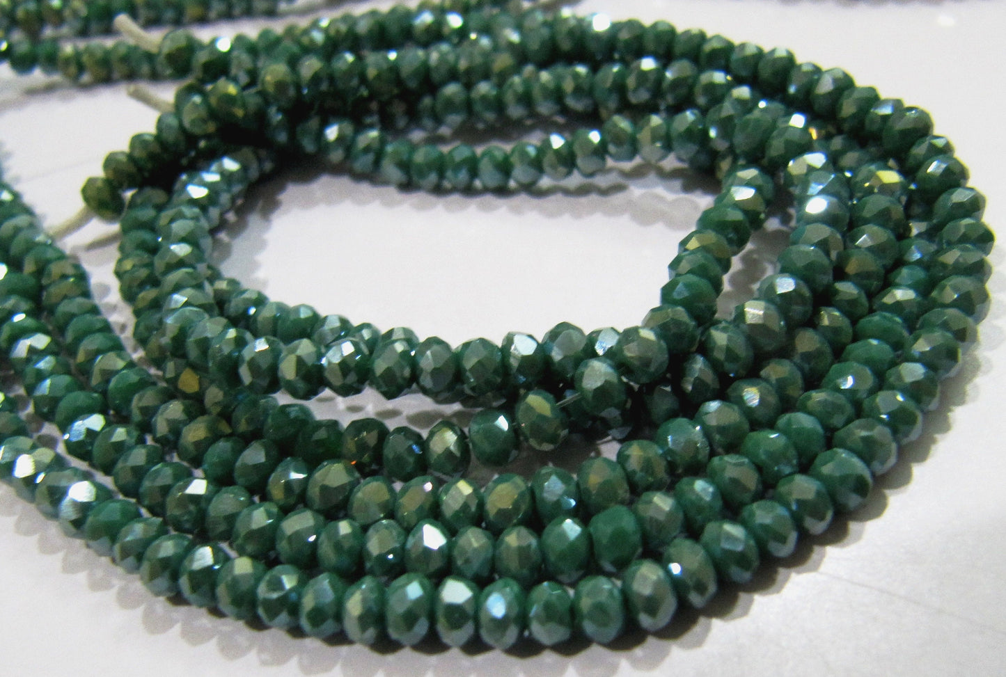 Mystic Coated Green Onyx Hydro Quartz Rondelle Faceted Size 3mm Beads Strand 13 inches long Wholesale prices jewelry making Quartz Beads