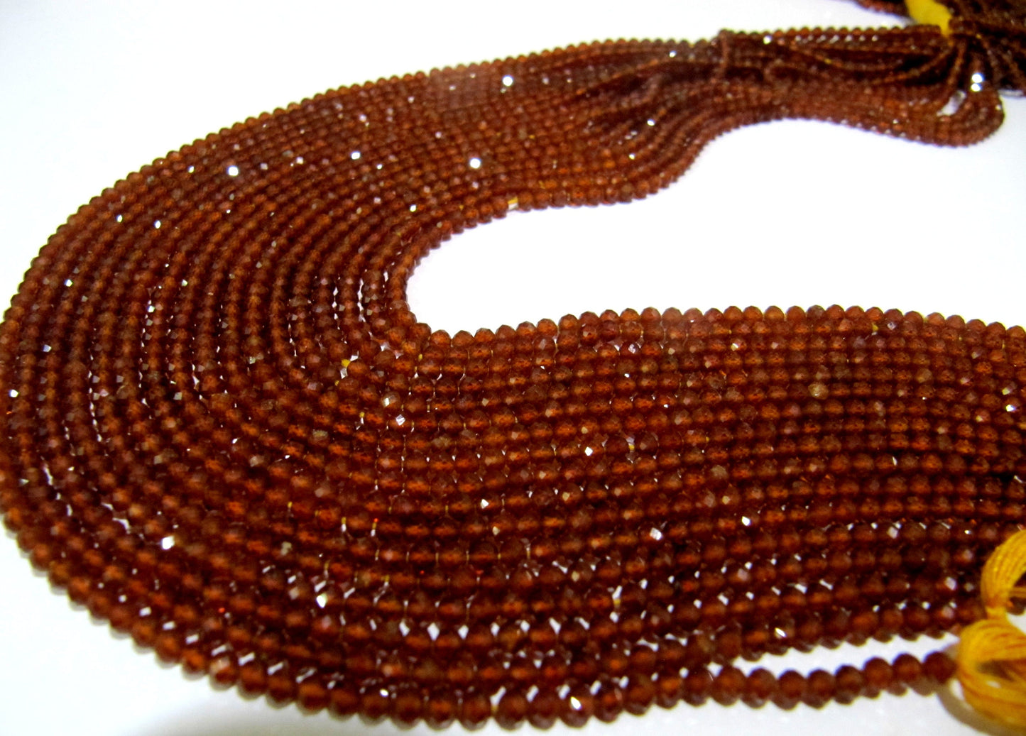 Natural Hessonite Garnet Rondelle Faceted 3mm Beads Orange Color Jewelry Making Beads Strand 13 Inches Long Sold Per Strand