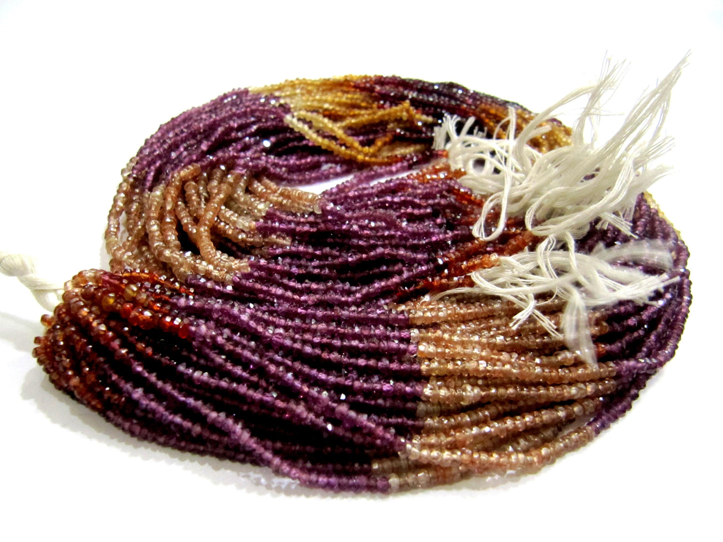 Natural Tundra Sapphire  2.5 to 3mm Size Rondelle Micro Faceted beads Strand 15 inches Long Genuine multi color Gemstone for Jewelry making