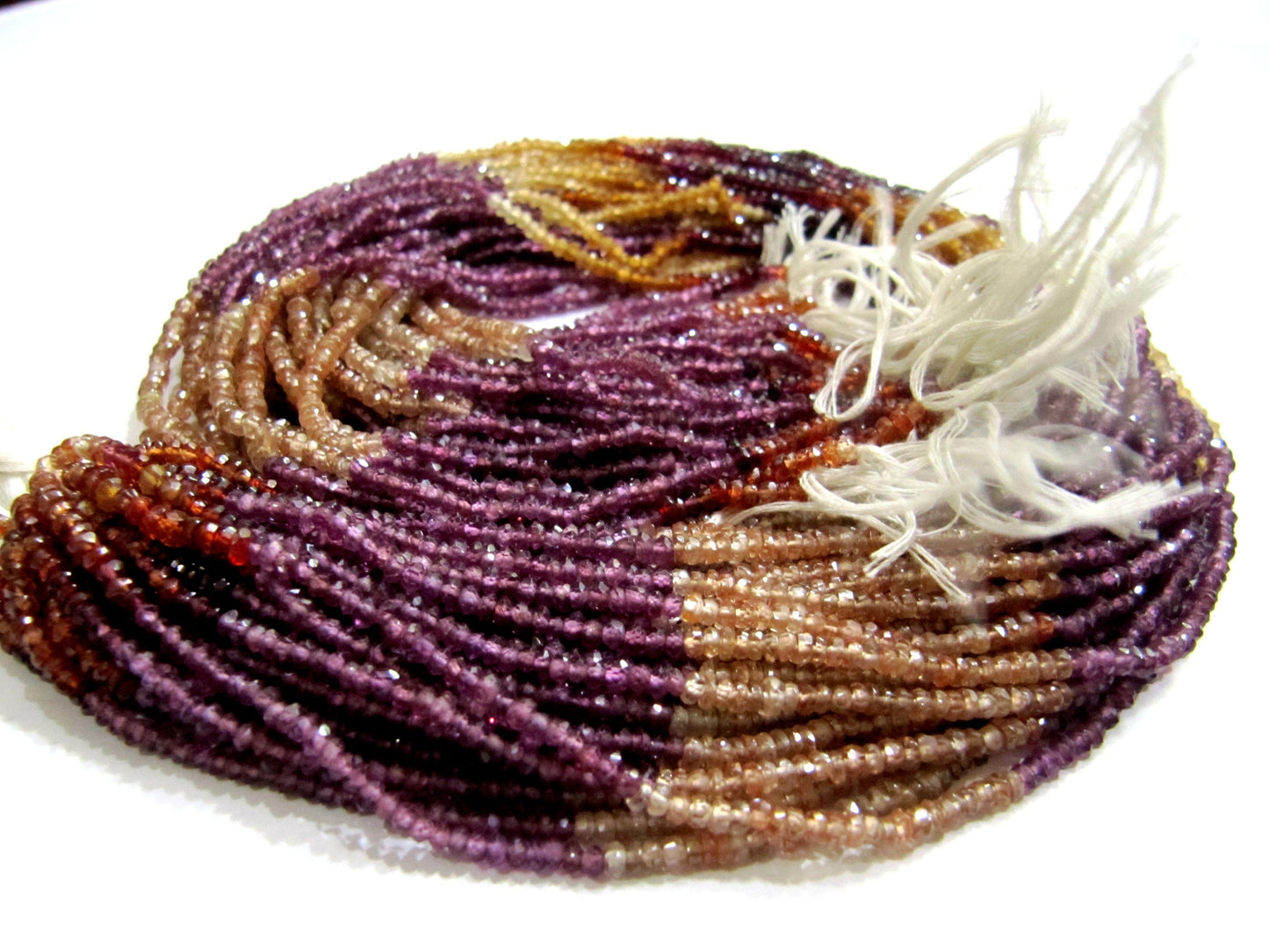 Natural Tundra Sapphire  2.5 to 3mm Size Rondelle Micro Faceted beads Strand 15 inches Long Genuine multi color Gemstone for Jewelry making