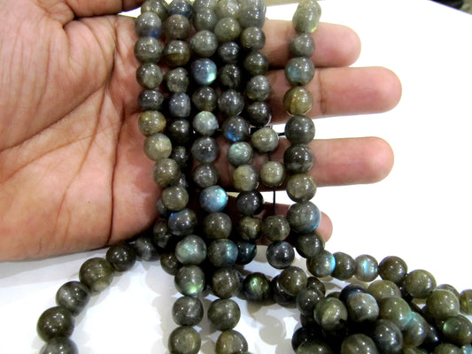Natural Genuine Labradorite Round Ball Shape Plain Smooth Beads 5 to 7mm Strand 14 inches long Black Rainbow Gemstone Wholesale price