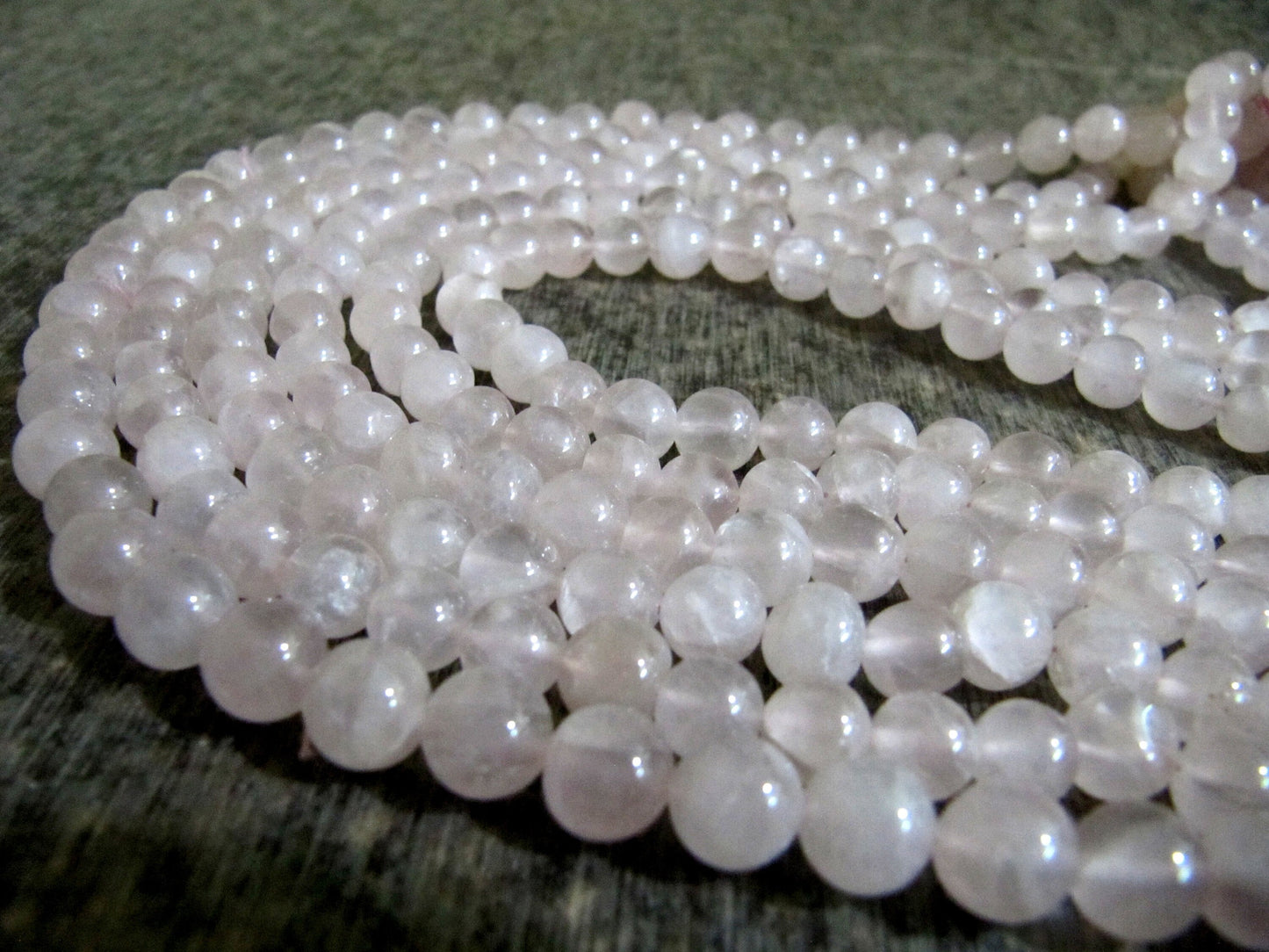 Natural Genuine Rose Quartz Round Ball Shape Plain Smooth 5 to 8mm Beads Strand 13 inch Long Pink Color Beads Jewelry Making Sold Per Strand