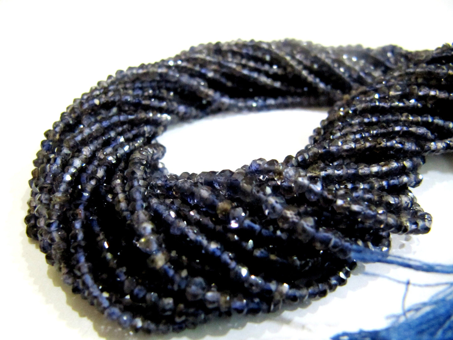 Natural Iolite Rondelle Faceted 3mm Gemstone beads Strand 13 inches long High Quality Beads Wholesale prices jewelry making gemstone