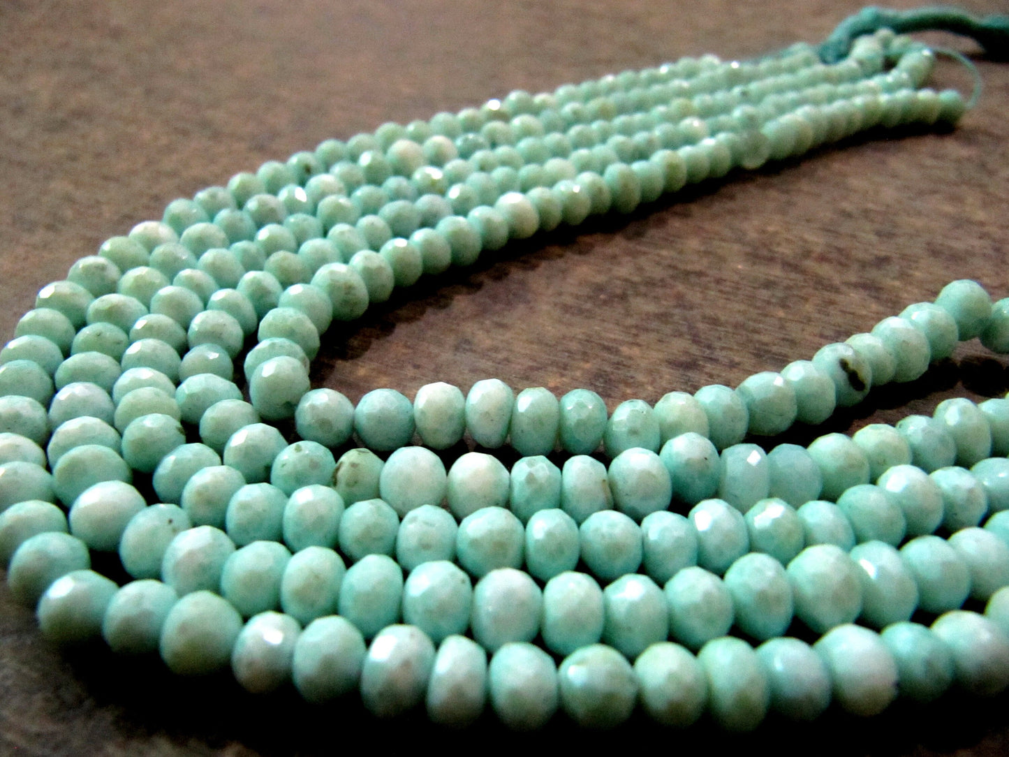Natural Blue Opal 6-7mm Rondelle Faceted Gemstone Beads Strand 7 inches long  Semi Precious Beads Sold Per Strand Wholesale Prices