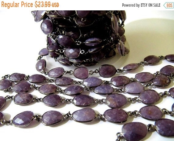 Natural Lepidolite Uneven Free Shape Briolette Faceted Bezel Connector Chain 10 to 15mm Sold Per Foot High Quality Wholesale price
