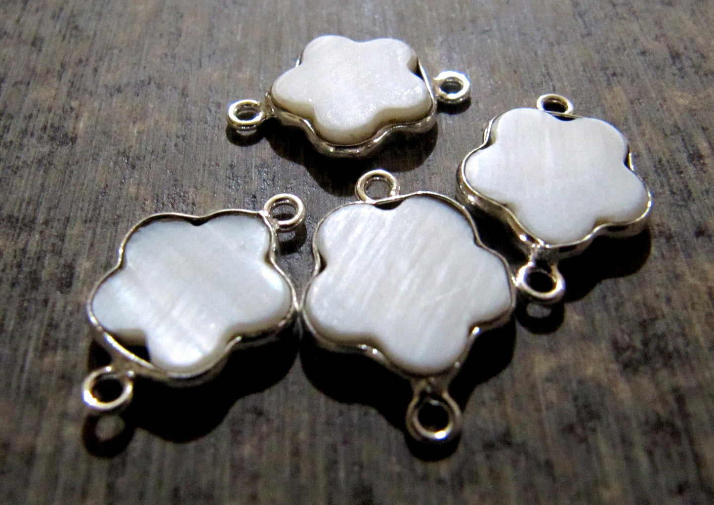 Natural Mother of Pearl Fancy Shape Briolette Double Loop Bezel Connector TopQuality Pearl Bezel For Jewelry Making Choose Shape and Plating