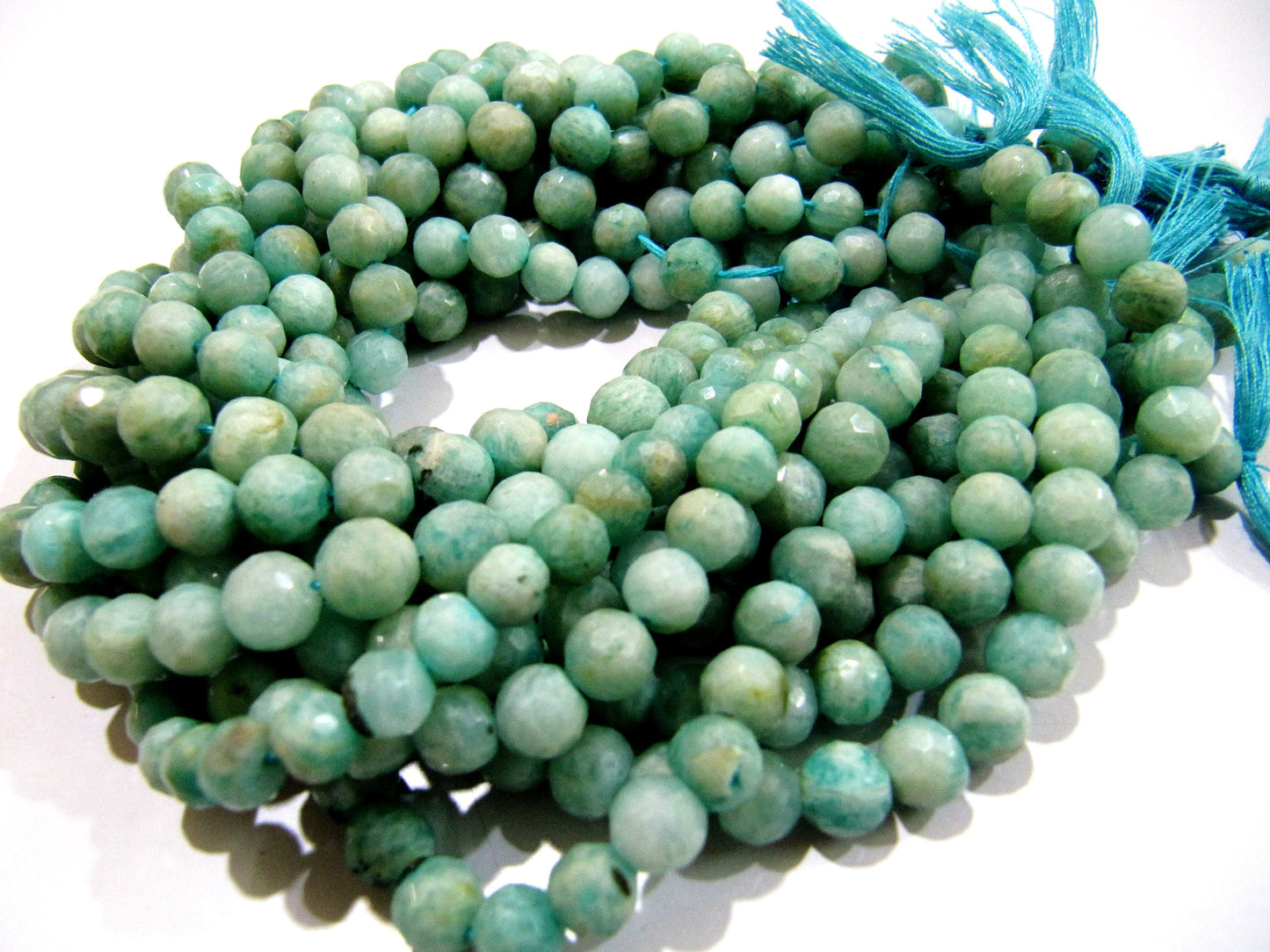 Natural Amazonite Round Faceted 7-8 mm Gemstone Beads Strand 10 inches long High Quality Wholesale Prices Jewelry making gemstone