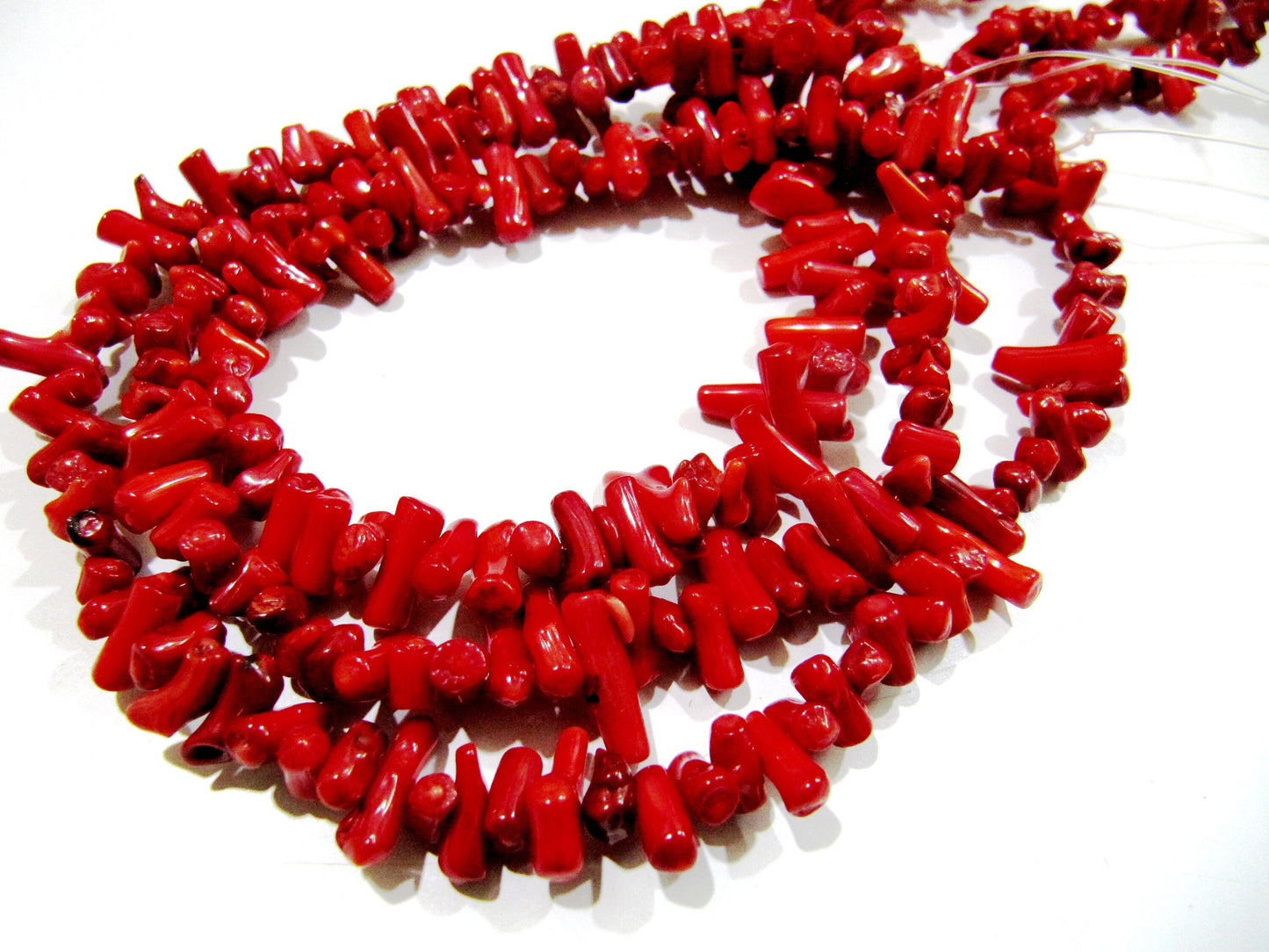 Red Stick Branch Coral Beads Size 7 to 15mm approx Strand 16 inch long Italian Red Coral Gemstone Beads Wholesale Price