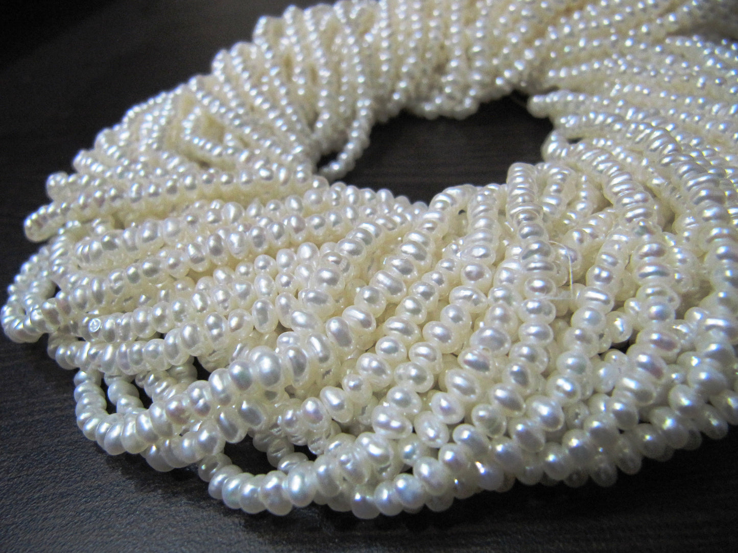 Natural Pearl Rondelle 3mm Beads sold per Strand 13 inch Birthstone Beads Jewelry Making Fresh Water Pearl Beads Wholesale prices