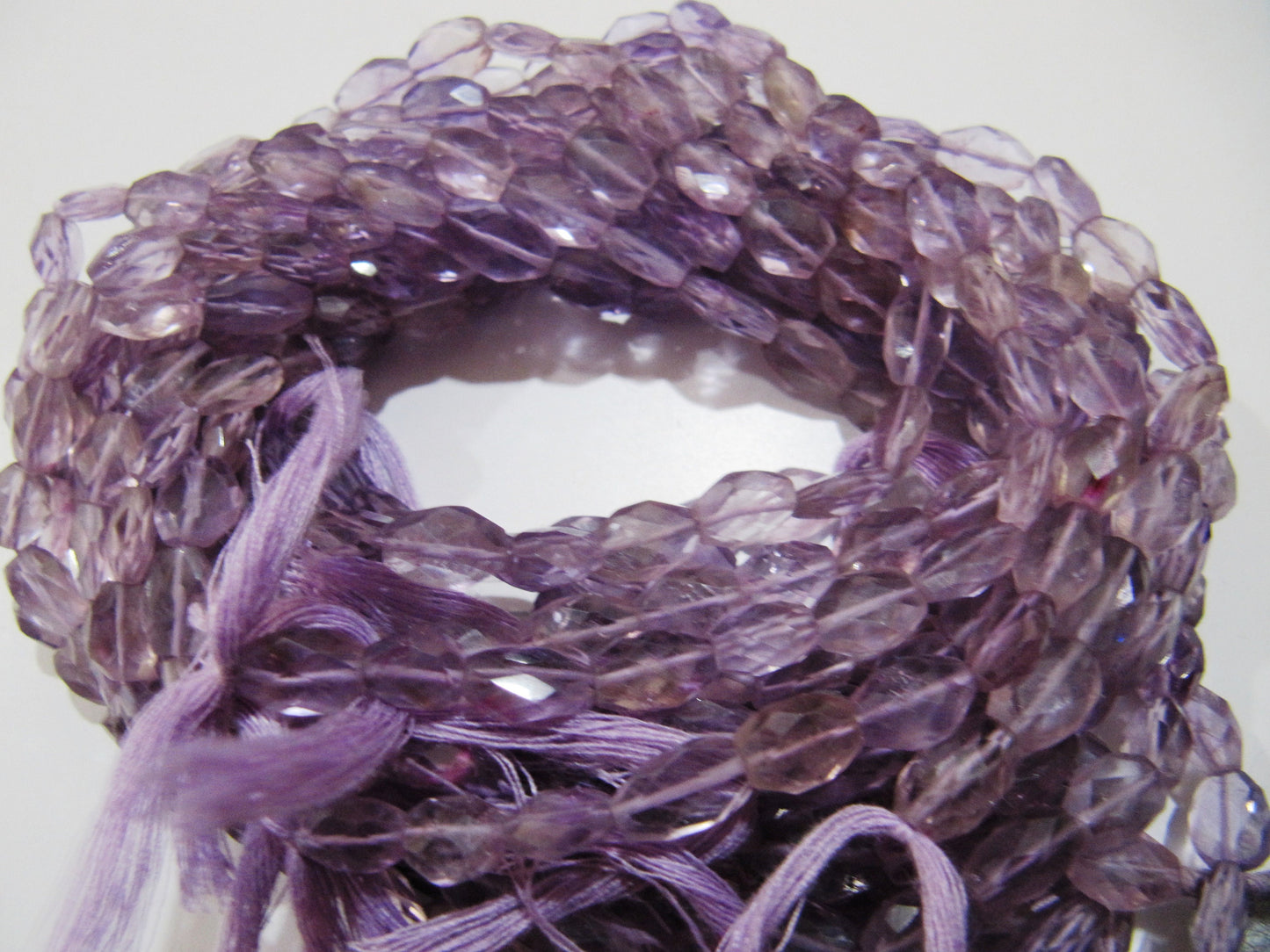 Natural Pink Amethyst Oval Faceted briolette Beads Size 6x9mm to 9x12mm Strand 10 inch Long Wholesale Prices