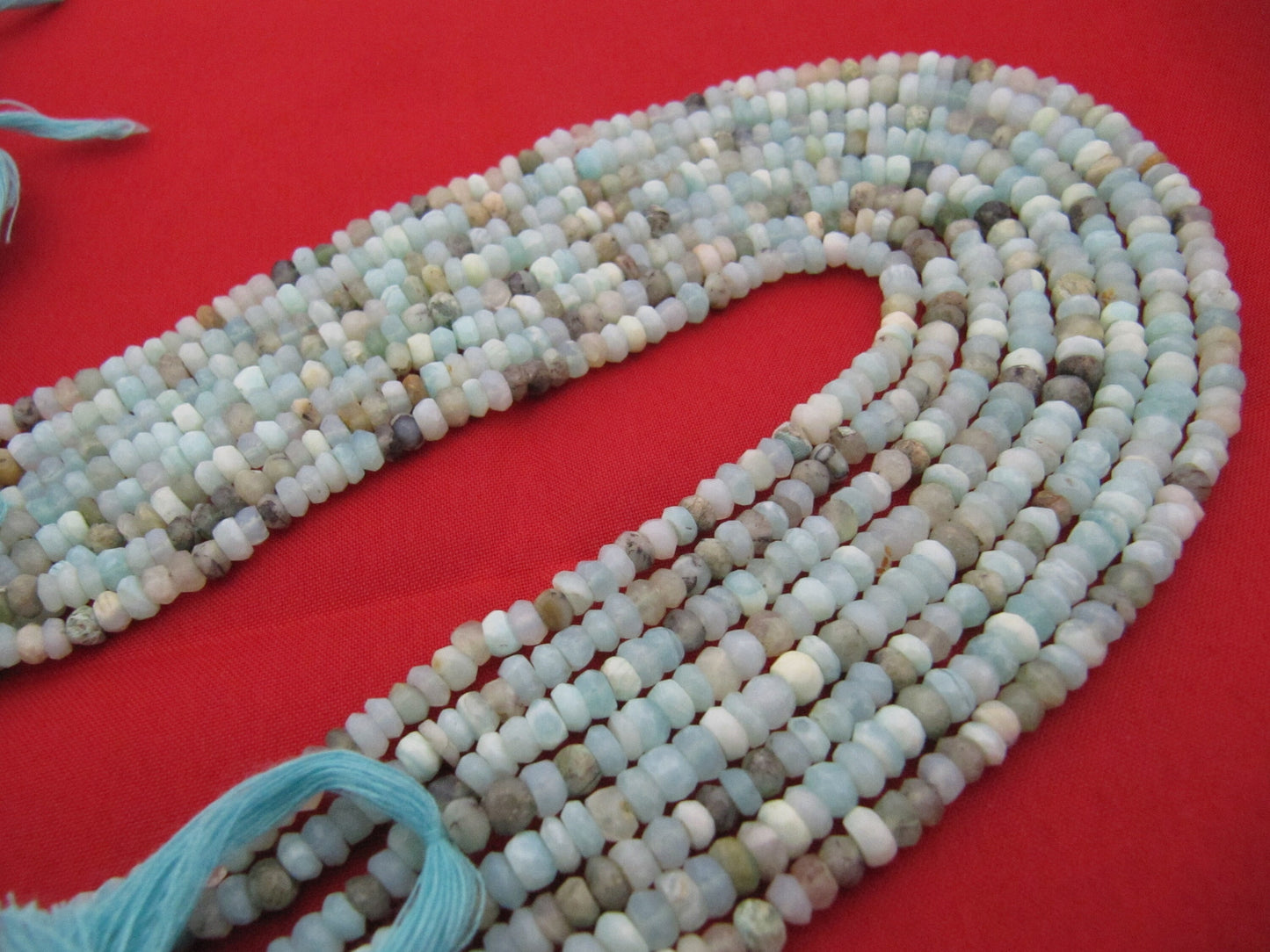 Natural Peruvian Opal Rondelle faceted Beads 4mm best Quality Beads Strand 13-14 inches Long Jewelry making gemstone beads sold per strand